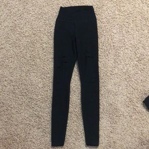 Black ripped alo leggings